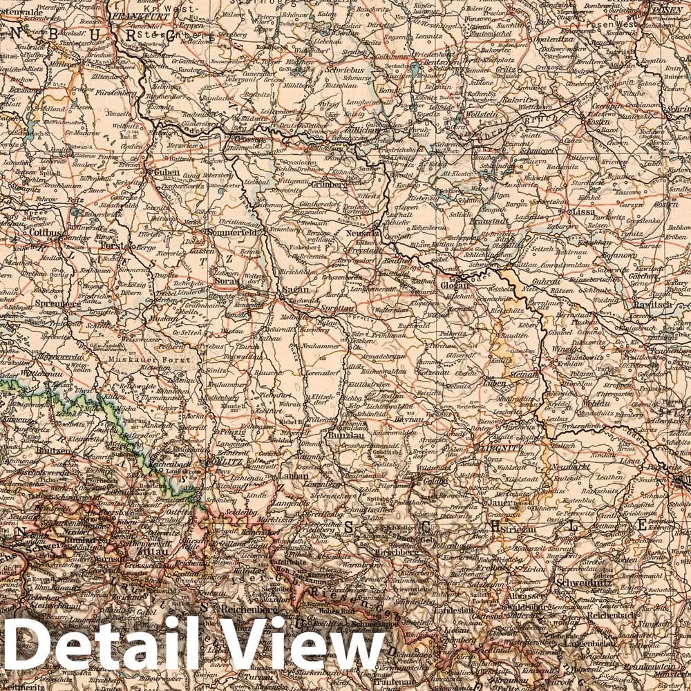 Eastern Germany - Railroad Map, 1899 - Historical Map Print