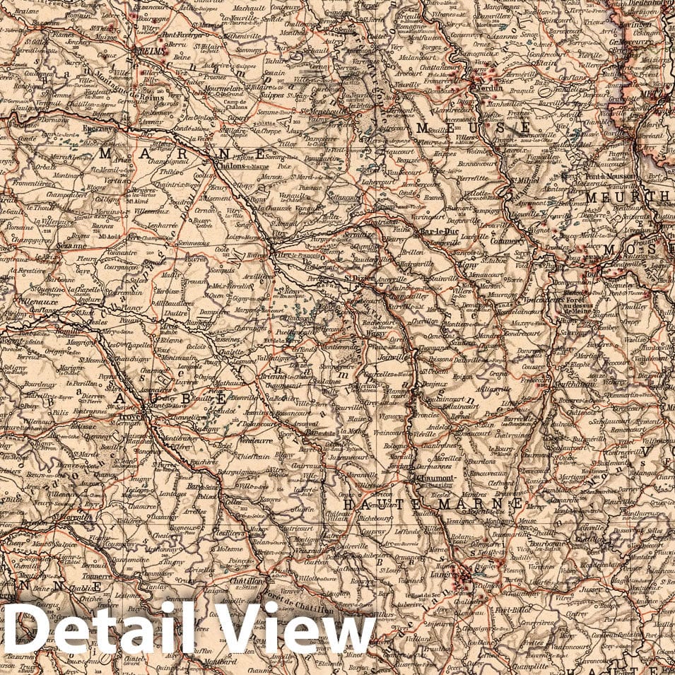 Alsace-Lorraine and Northeast France - Railroad Map, 1899
