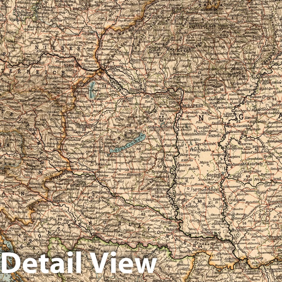 Historic Map : Austria,No. 26: Osterrich - Ungarn 1899 , Vintage Wall Art