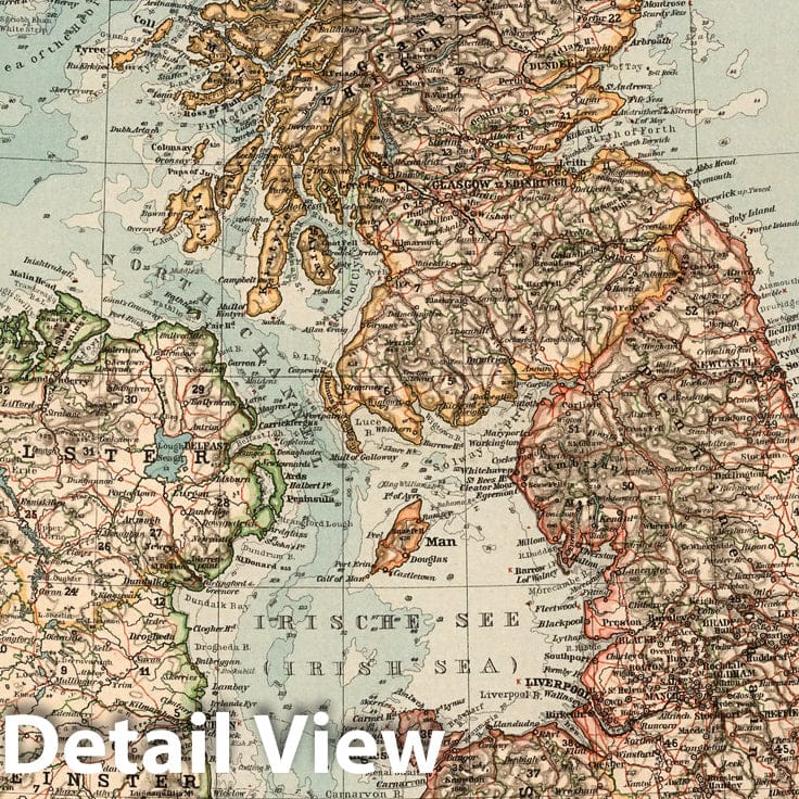 British Isles - Nautical Chart, 1899 - Historical Map Print