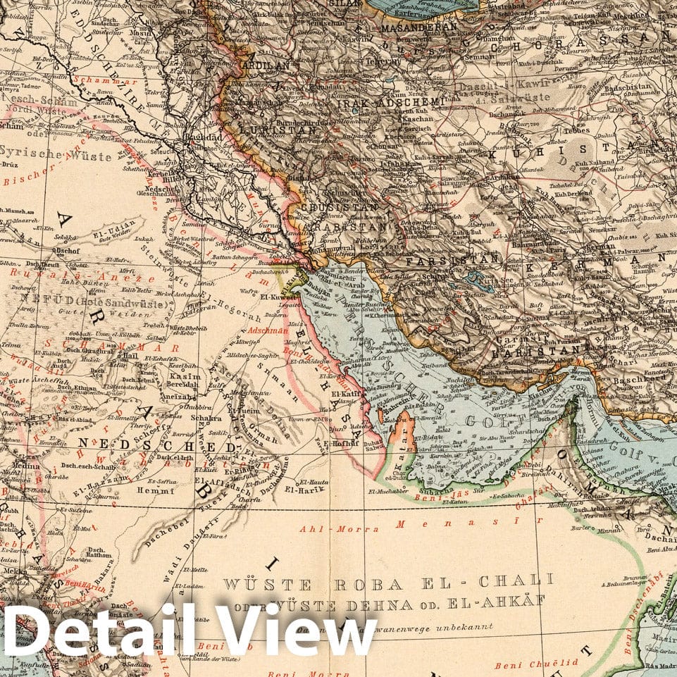 West Asia and Egypt - Nautical Chart, 1898 - Historical Map Print
