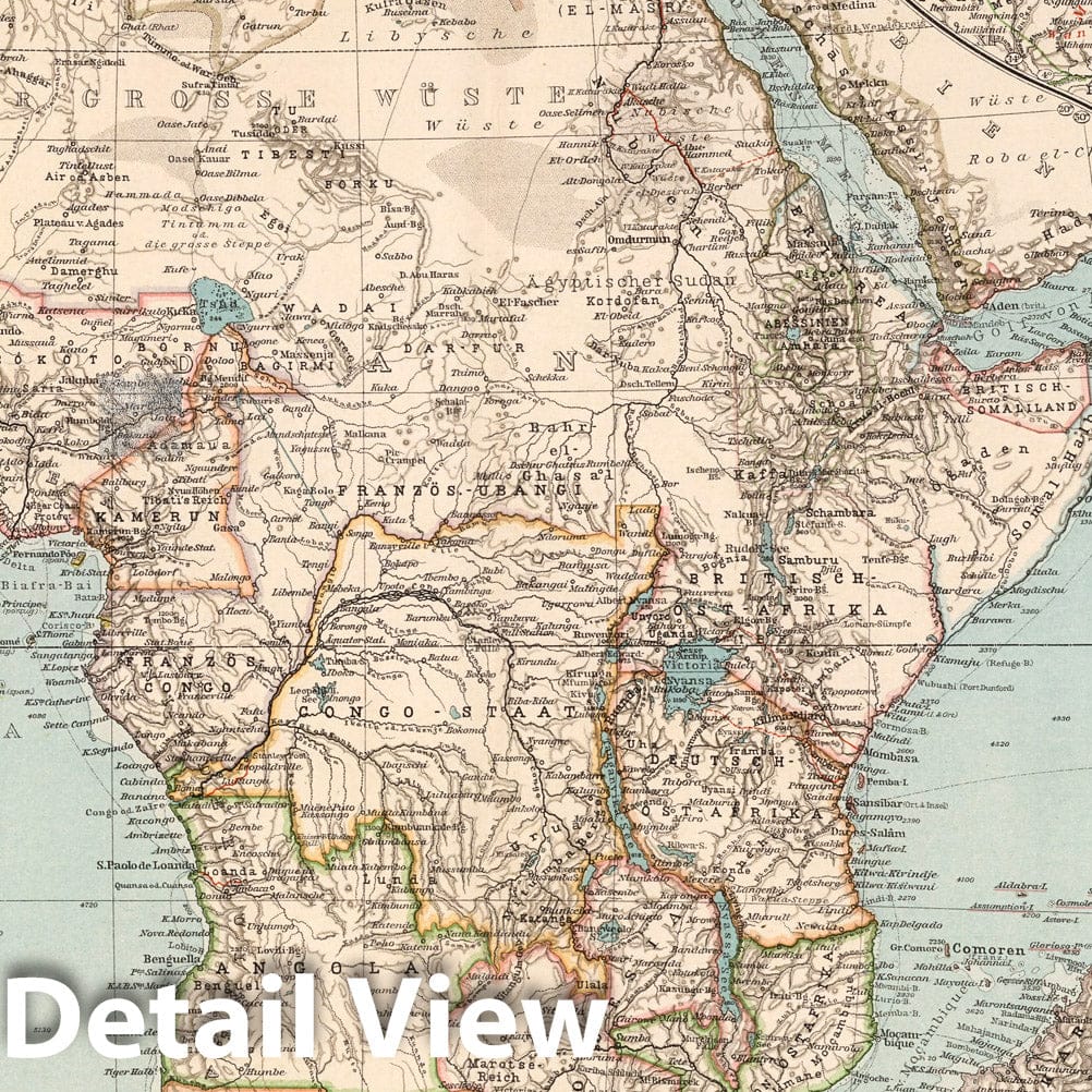 Africa - Nautical Chart, 1898 - Historical Map Print