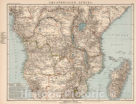 Historic Map : World Atlas Map, No. 50: Aquatoriales Afrika 1898 - Vintage Wall Art