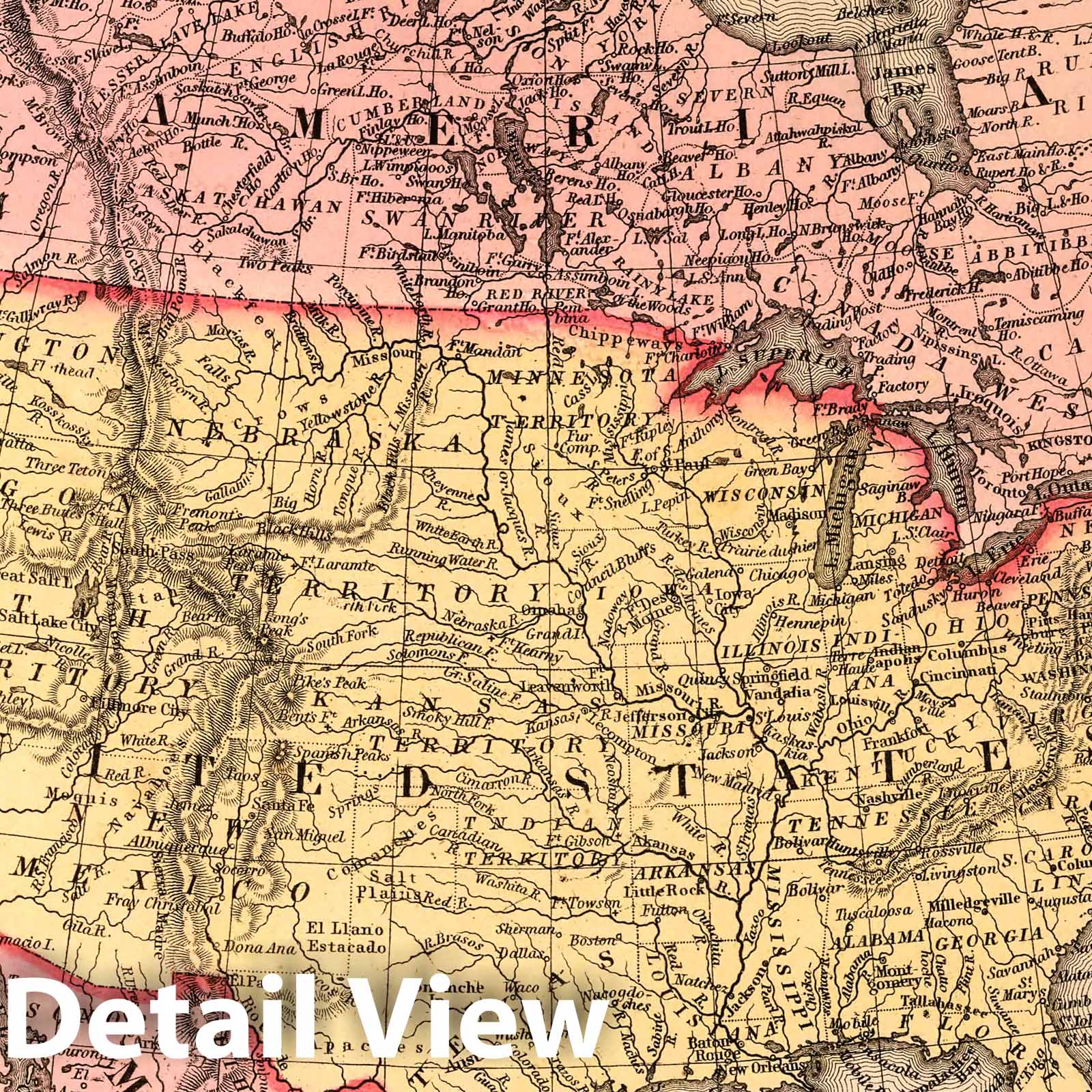 North America, 1859 - Historical Map Print