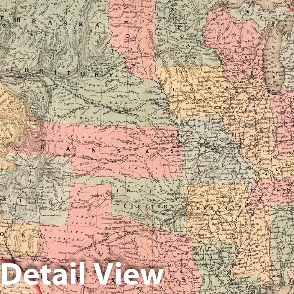 United States - Railroad Map, 1859 - Historical Map Print