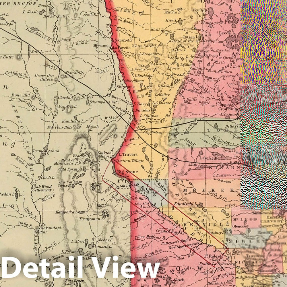 Historic Map : Map of Minnesota and Dakota : Published by Charles Desilver, 1859 - Vintage Wall Art