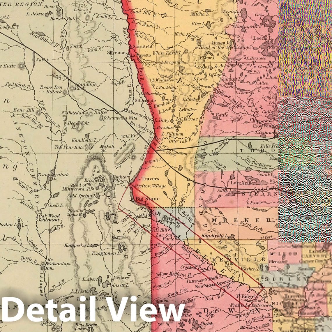 Minnesota and Dakota - Railroad Map, 1859 - Historical Map Print