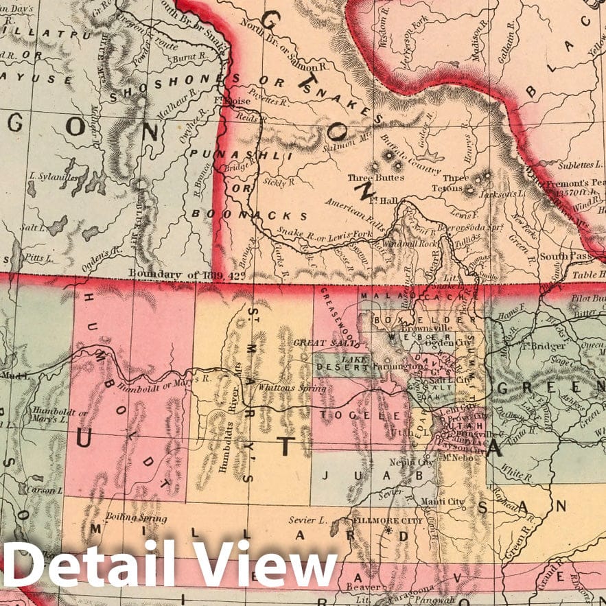 California, Oregon, Washington, Utah & New Mexico - Railroad Map, 1859