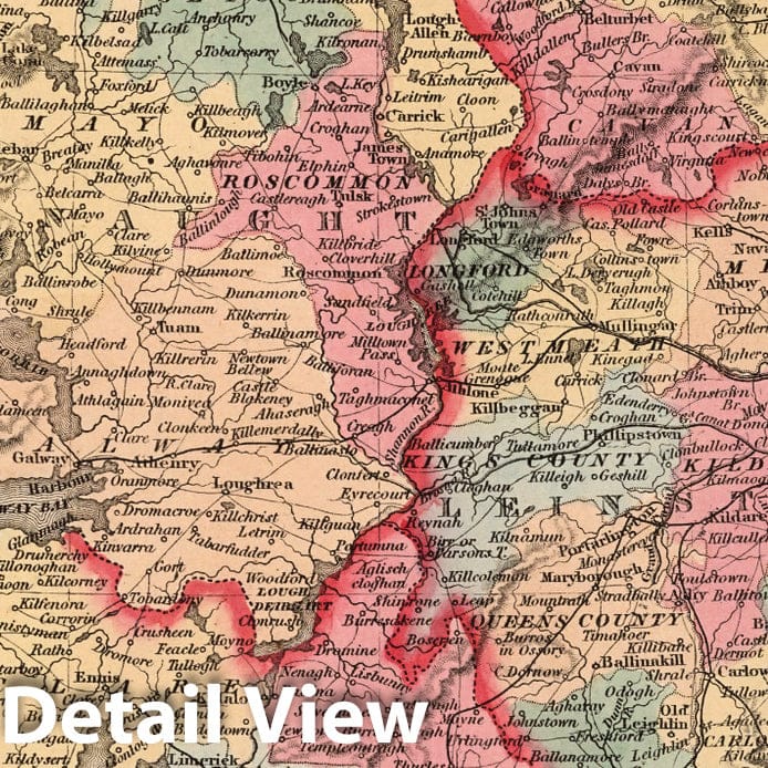 Ireland - Railroad Map, 1859 - Historical Map Reproduction