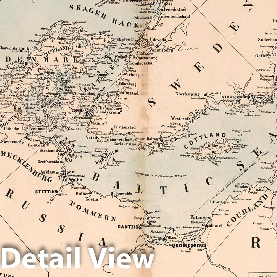 Baltic Sea - Nautical Chart, 1856 - Historical Map Print