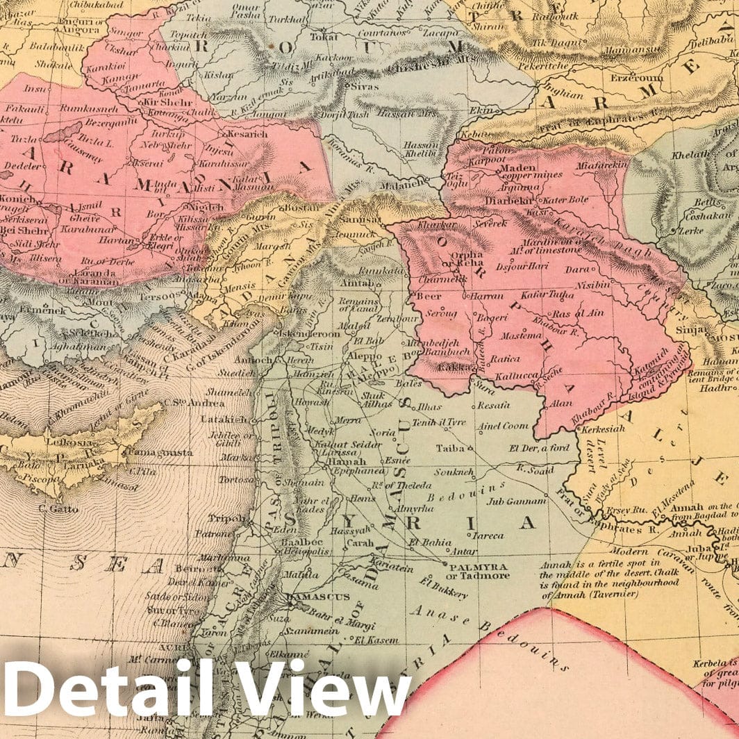 Turkey in Asia, 1856 - Historical Map Print