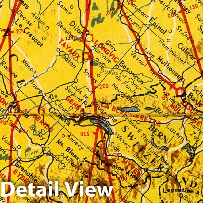 BEA - World Airline Routes, 1954 - Historical Aviation Map Print