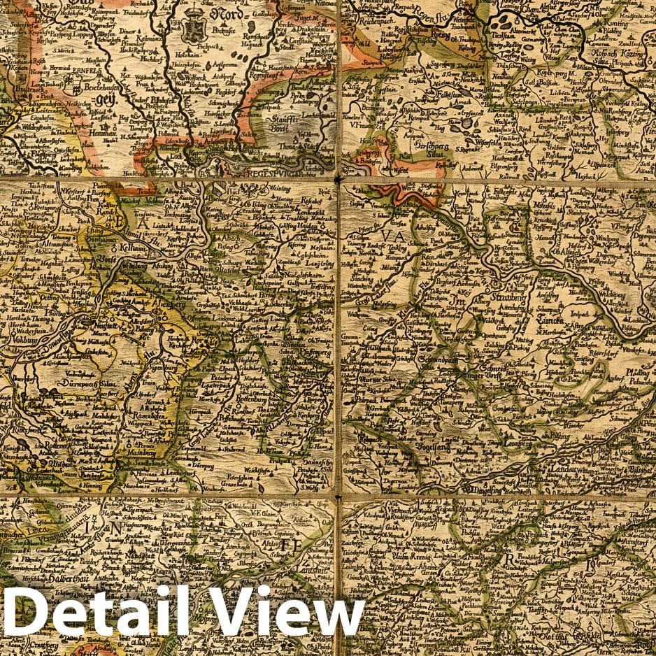 Bavaria, Germany - Survey Map, 1663 - Hand-Colored Historical Map Print