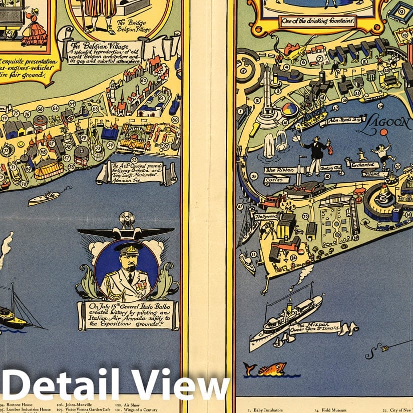 Chicago, Illinois - Pictorial Map, 1933 - Century of Progress Exposition Print