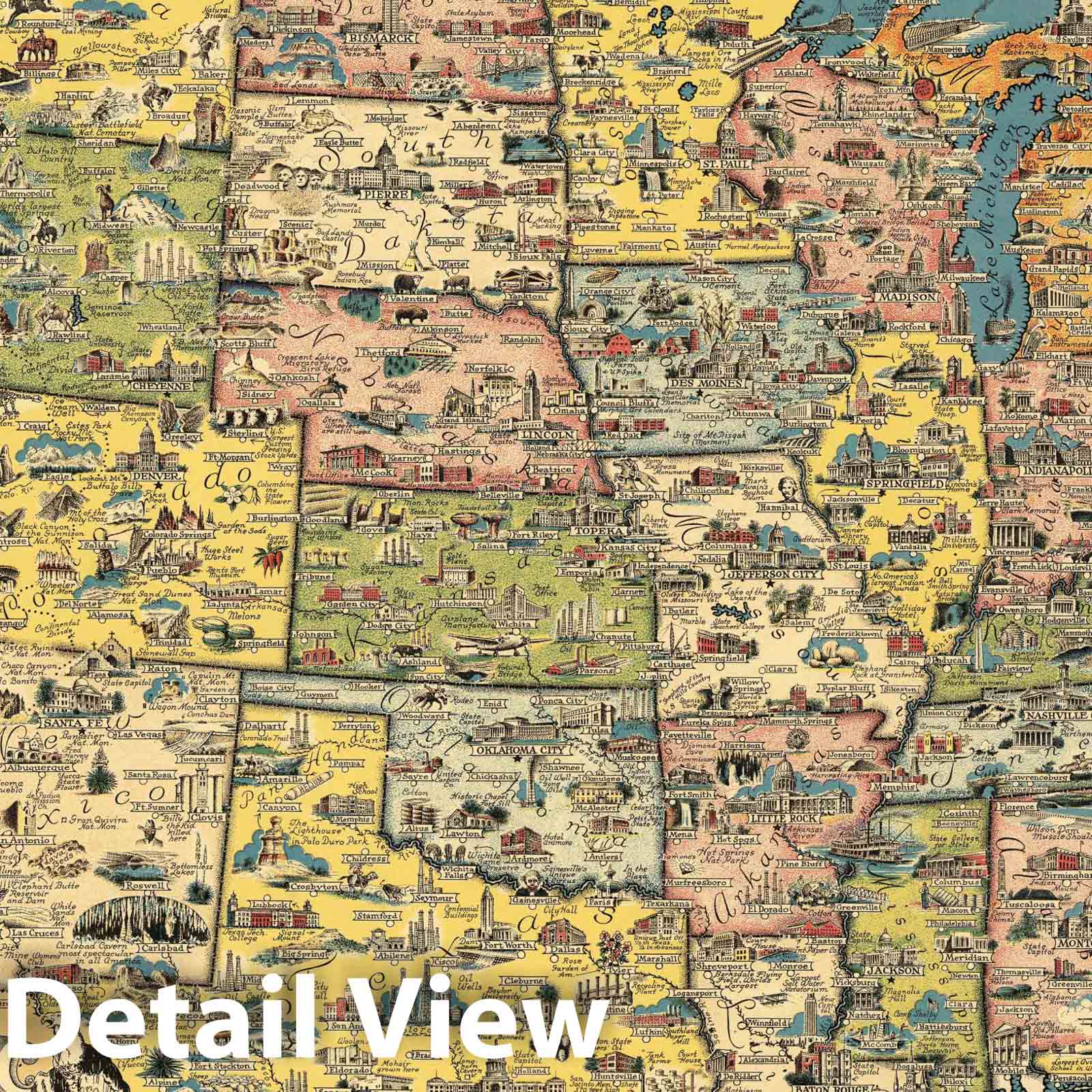 United States - Pictorial Map, 1941 - Historical Map Print