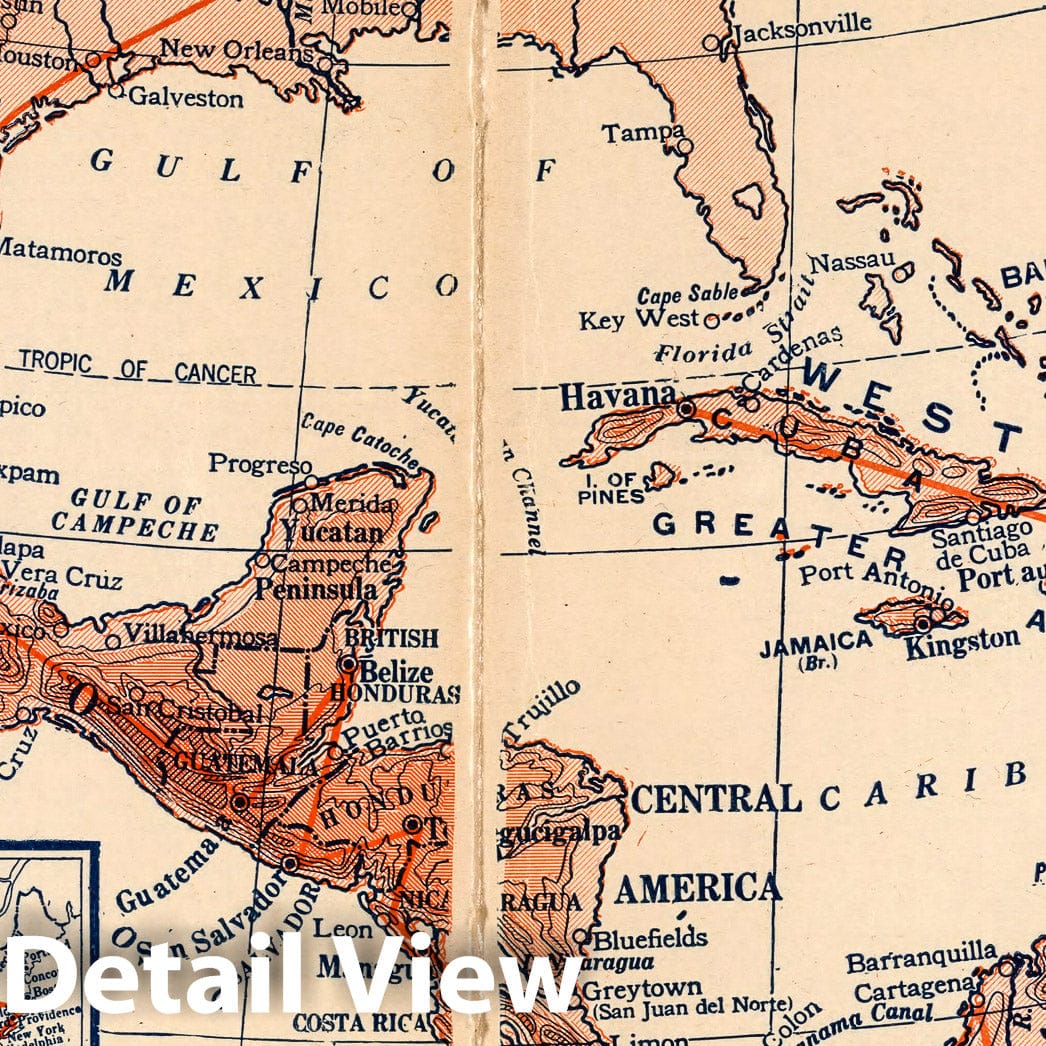 Lindbergh - World Airline Routes, 1928 - Historical Map Print