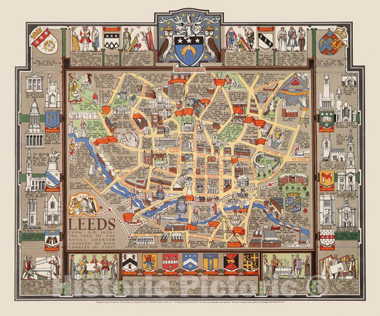 Historic Map - Stratford-upon-Avon. Published by Pictorial Maps Ltd, 1948 - Vintage Wall Art