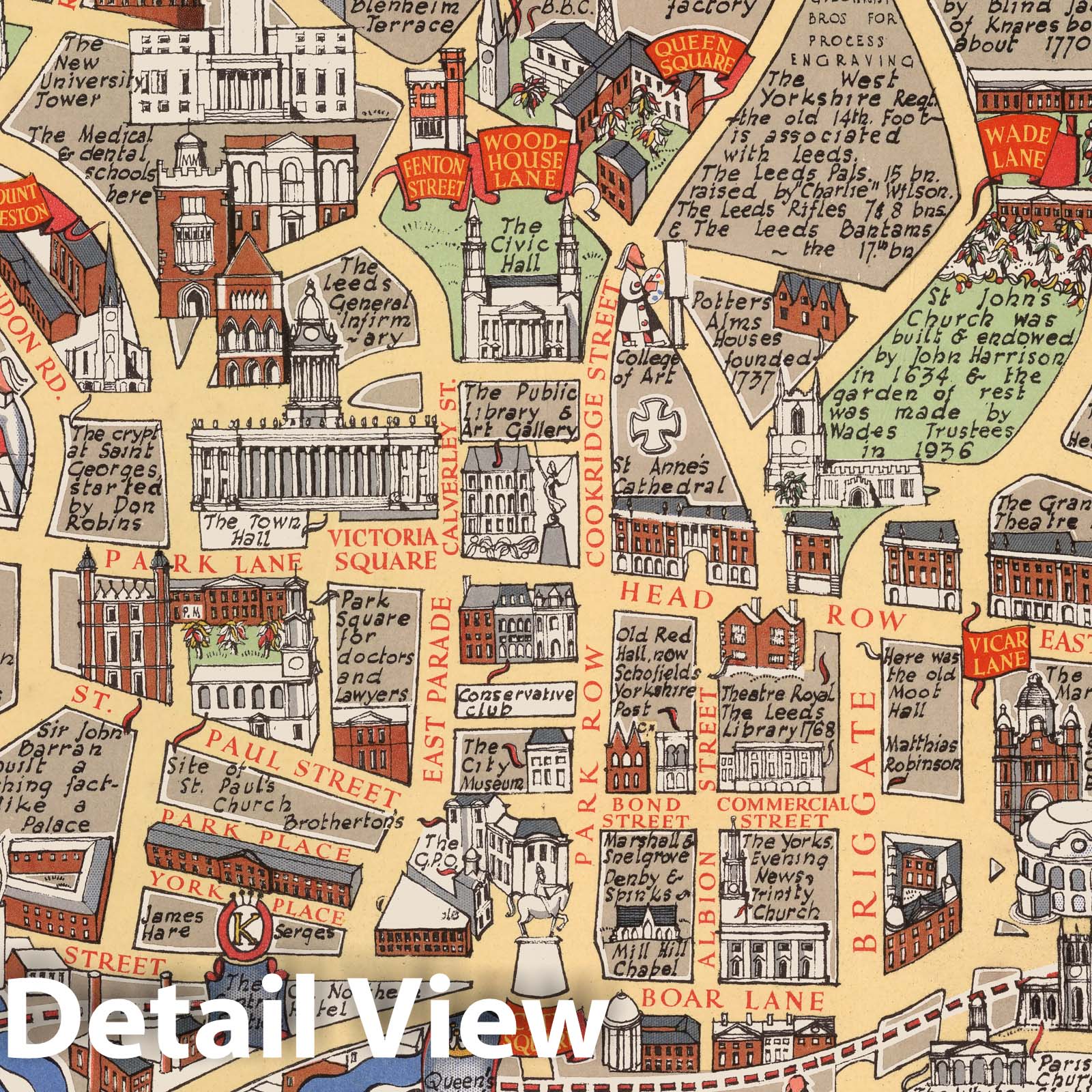 Stratford-upon-Avon Pictorial Map, 1948 - Historical Map Print
