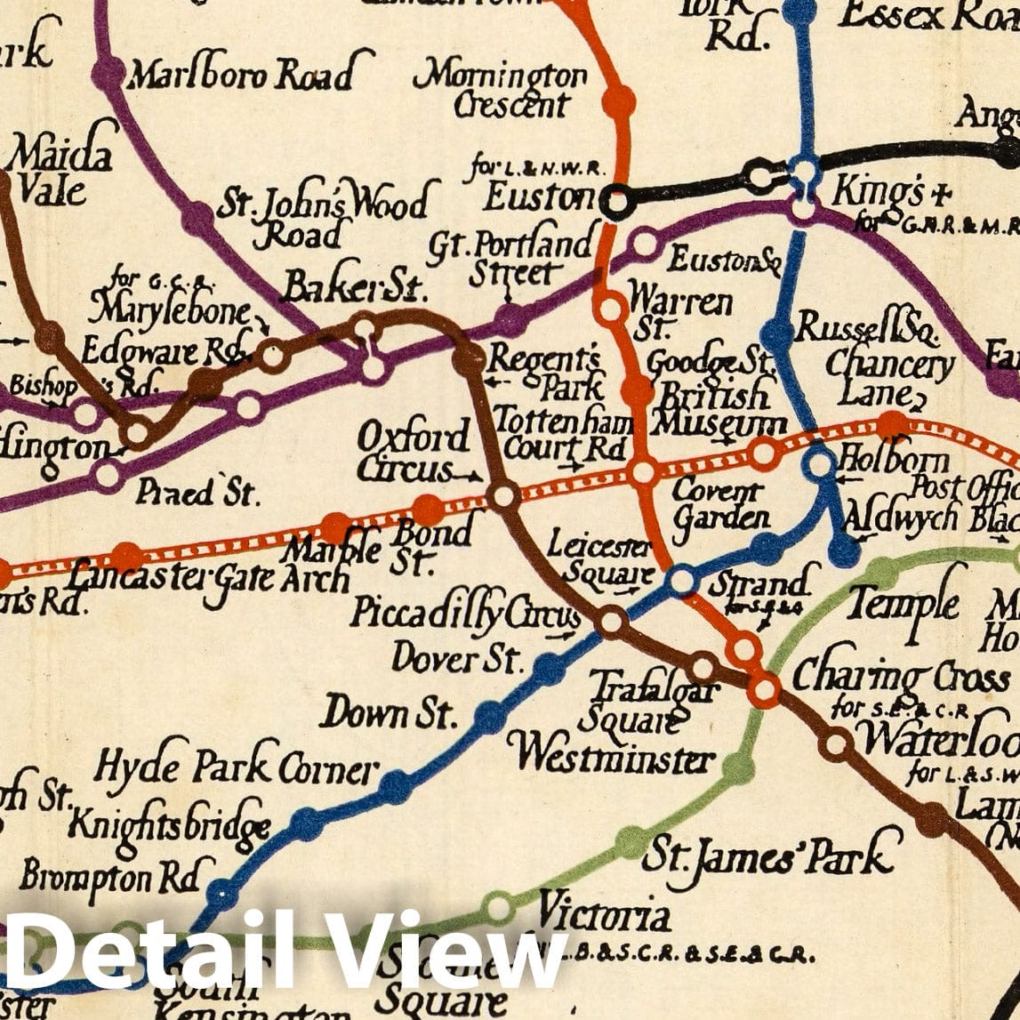 London Underground - Pictorial Map, 1921 - Historic Transit Print