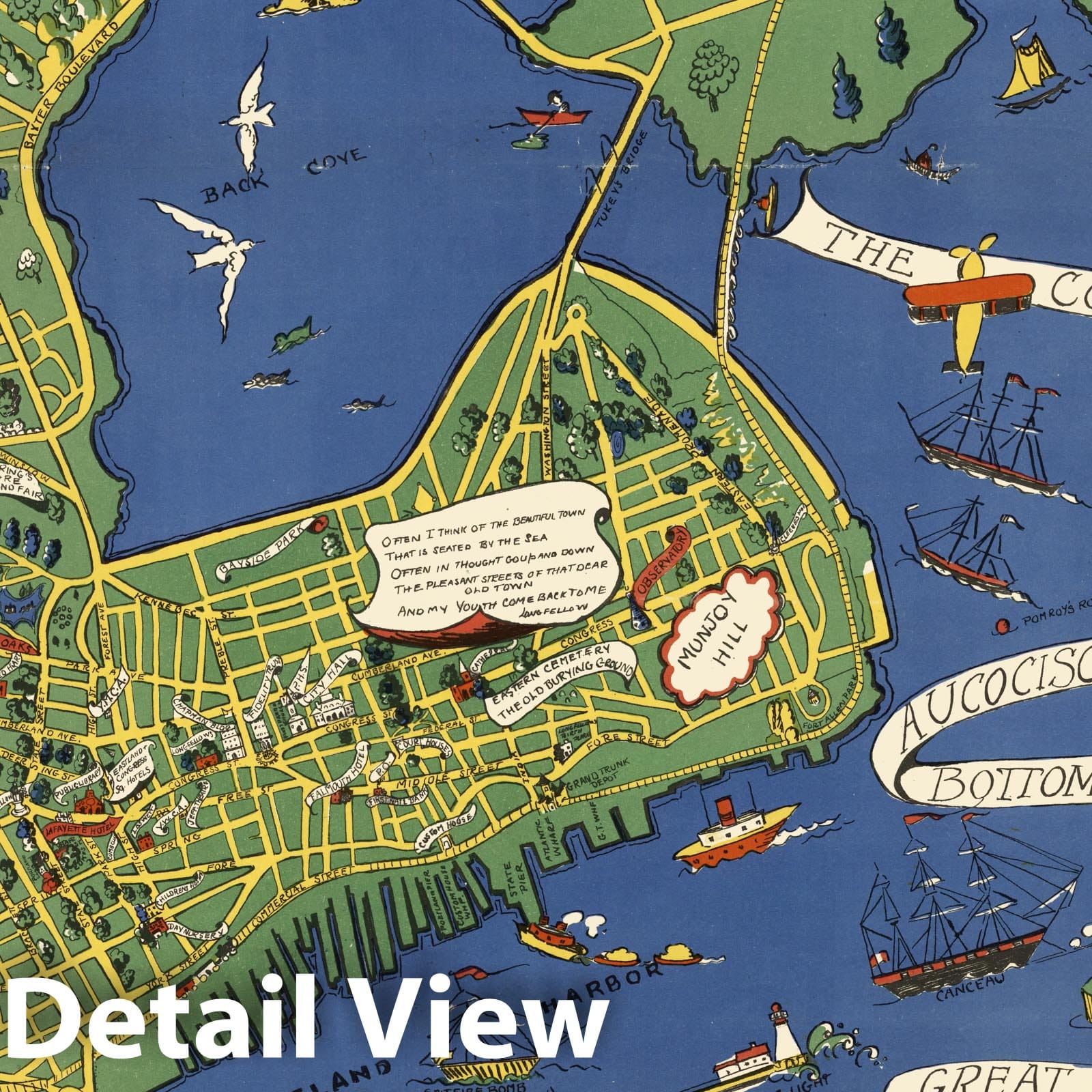 Portland, Maine - Pictorial Map, 1928