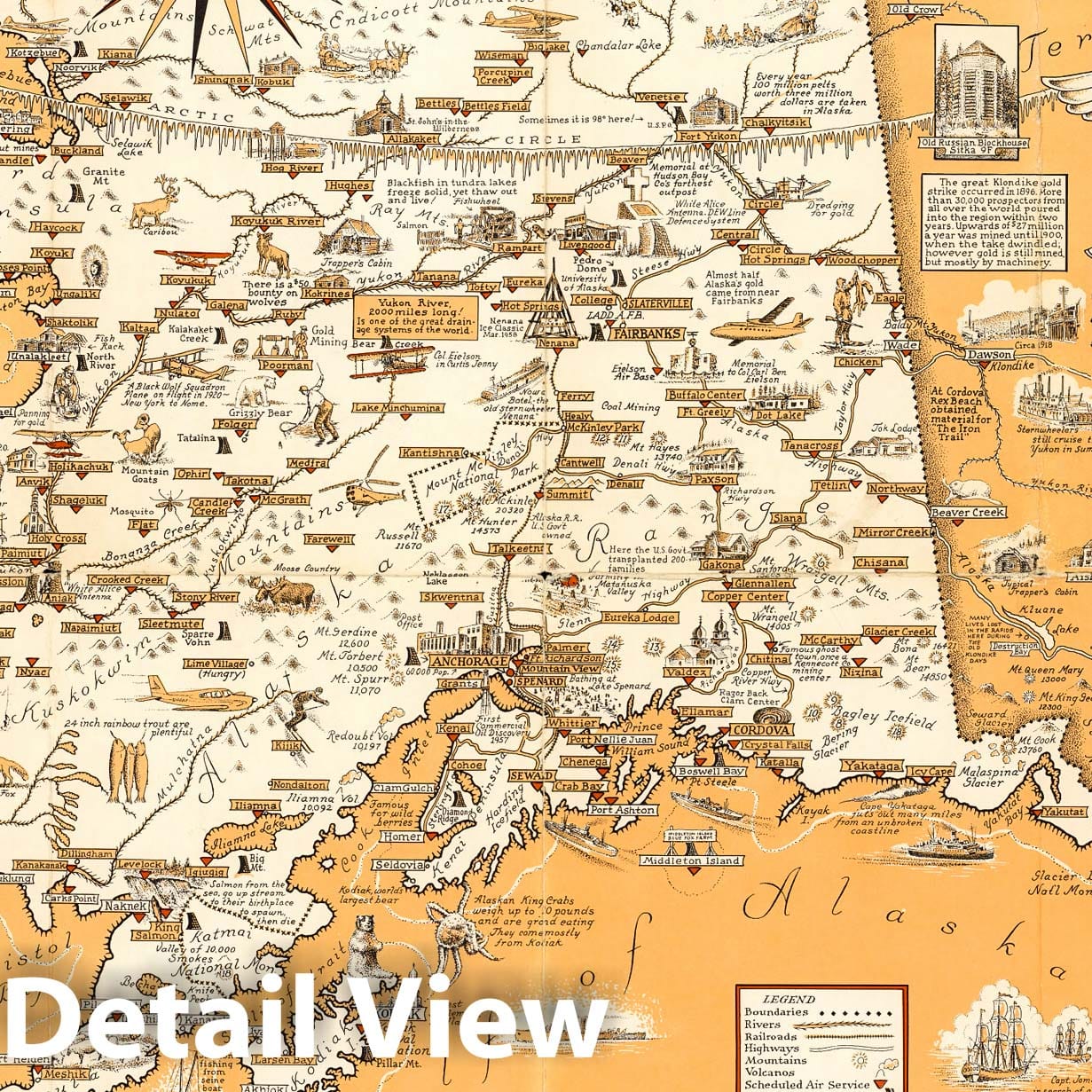 Alaska - Pictorial Map, 1965 - Made-to-Order Historical Map Print