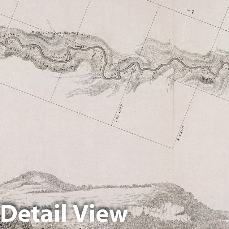 Des Moines River, Iowa - Geological Cross Sections, 1852 - Historical Map Print