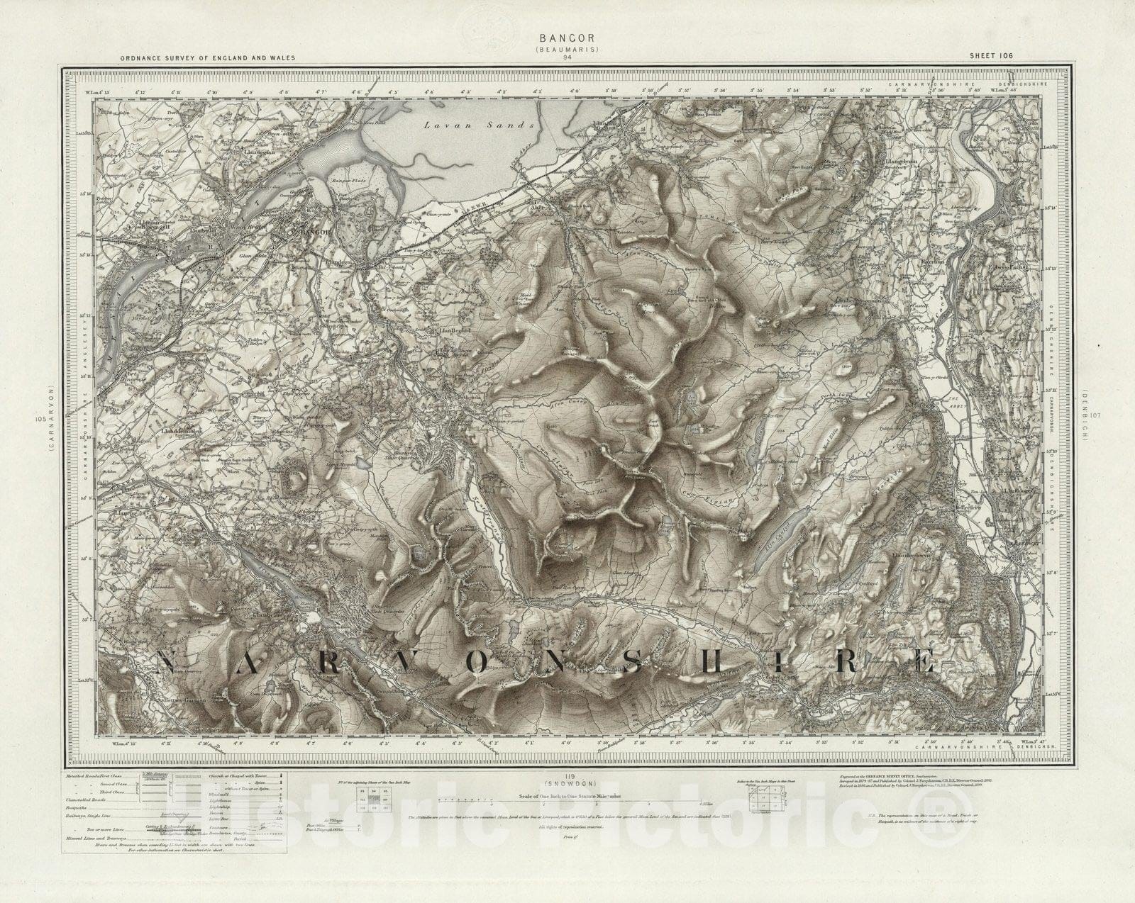 Historic Map : 106 Bangor (Hills) 1899 - Vintage Wall Art