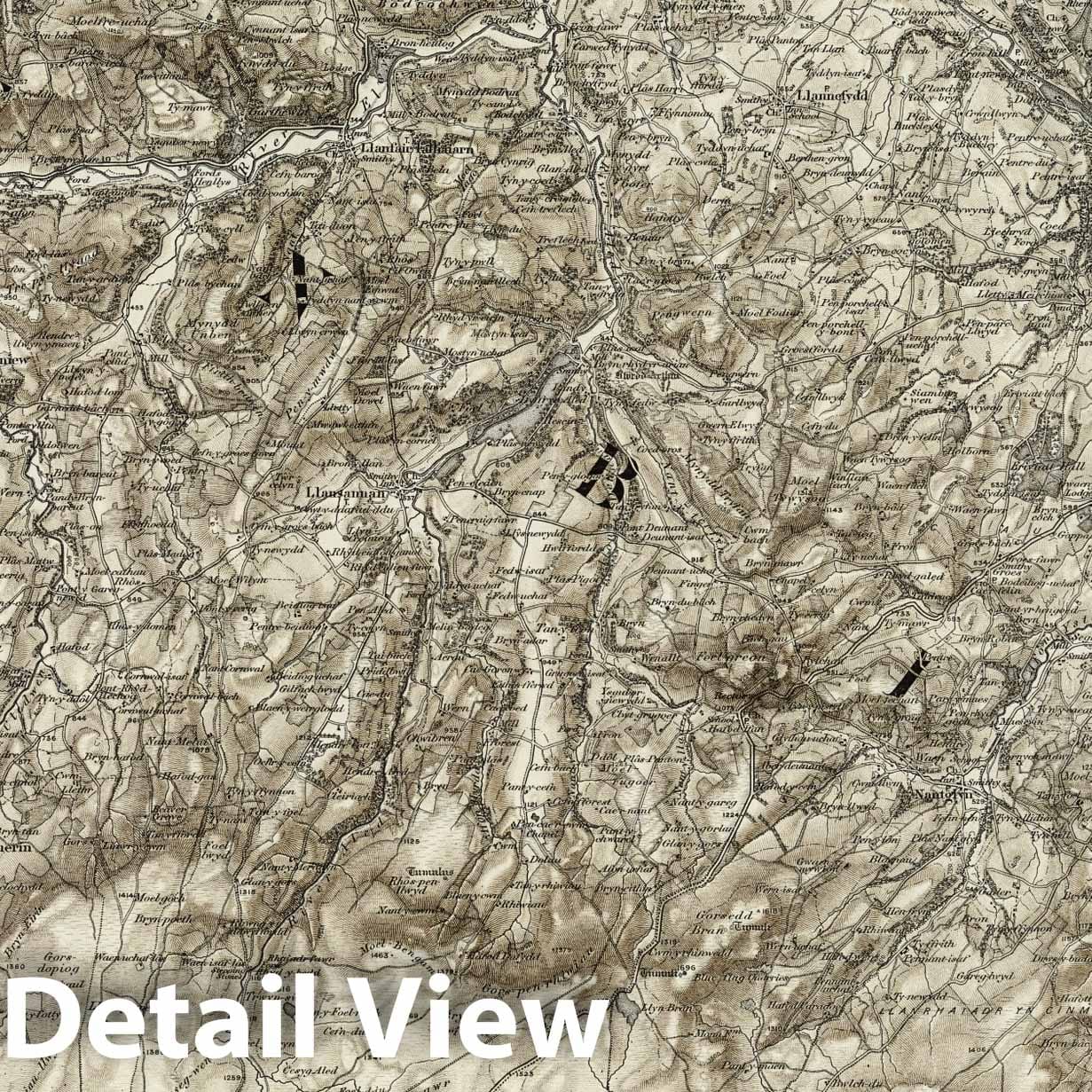 Denbigh - Survey Map, 1898 - Ordnance Survey Historical Print