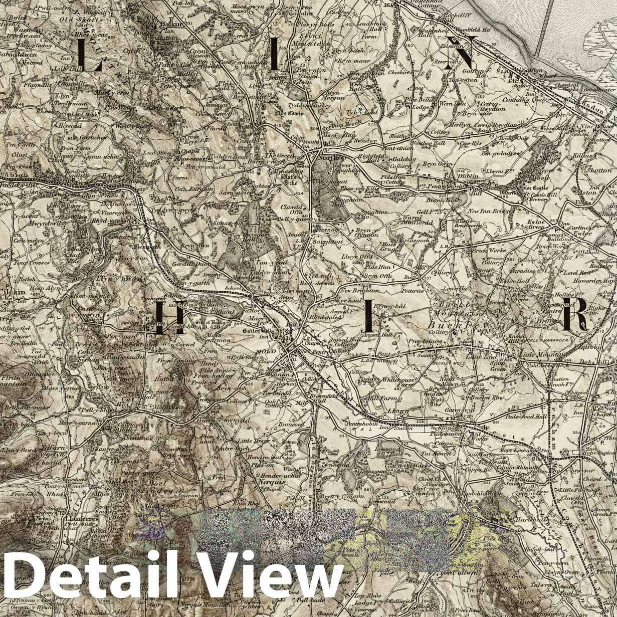 Flint, Wales - Survey Map, 1898 - Ordnance Survey Topographic Print