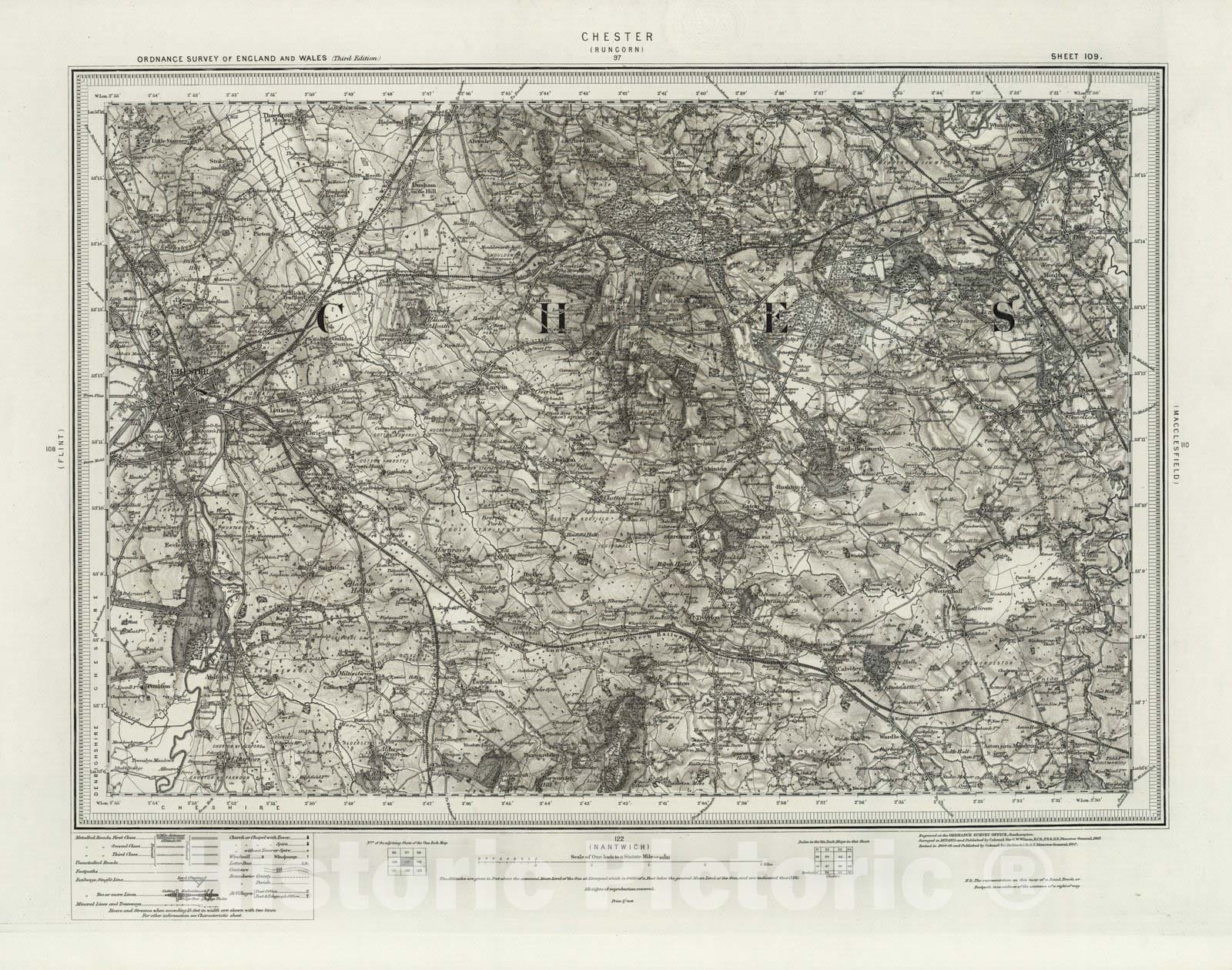 Historic Map : 109 Chester (Hills) 1907 - Vintage Wall Art