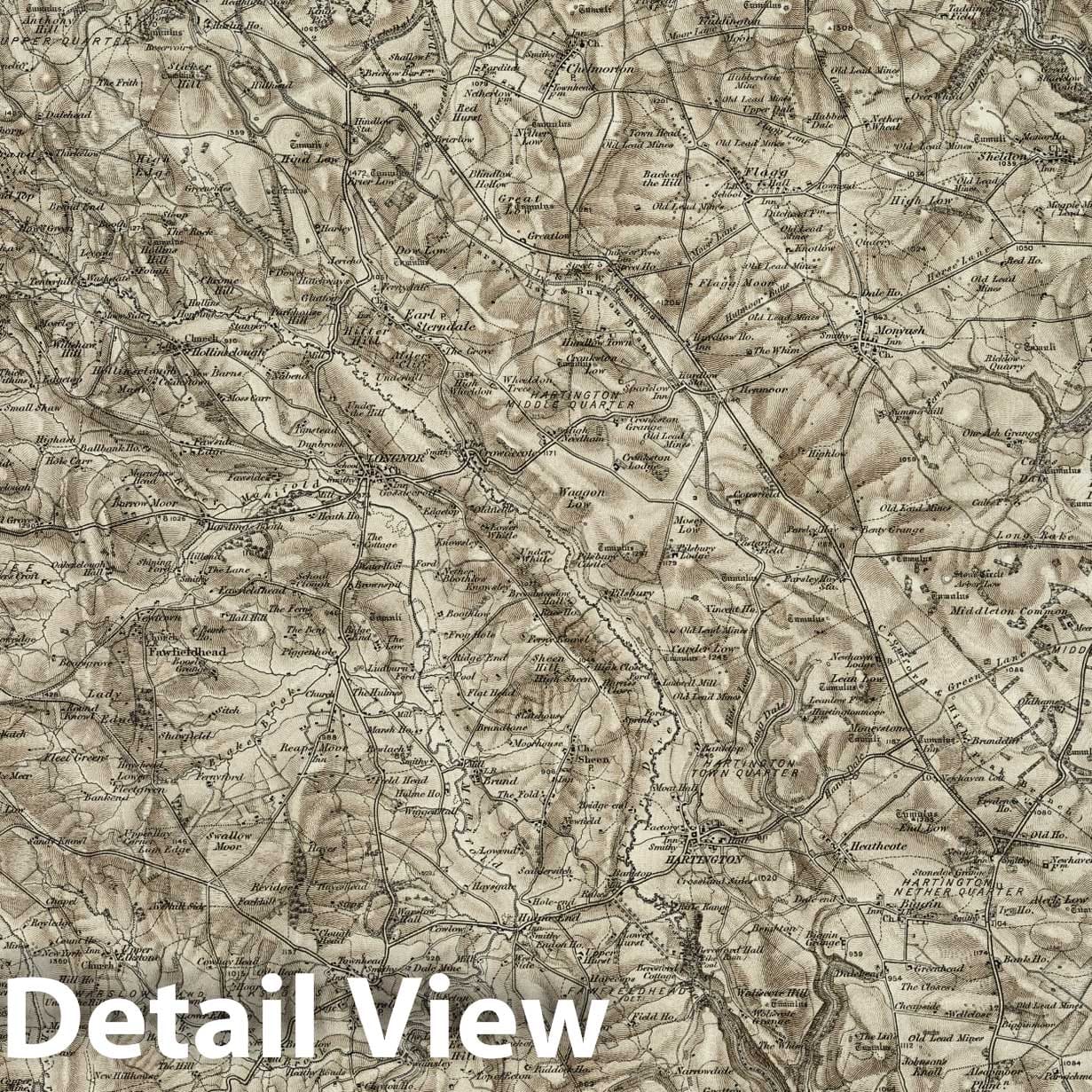 Buxton - Survey Map, 1897 - Ordnance Survey Historical Map Print