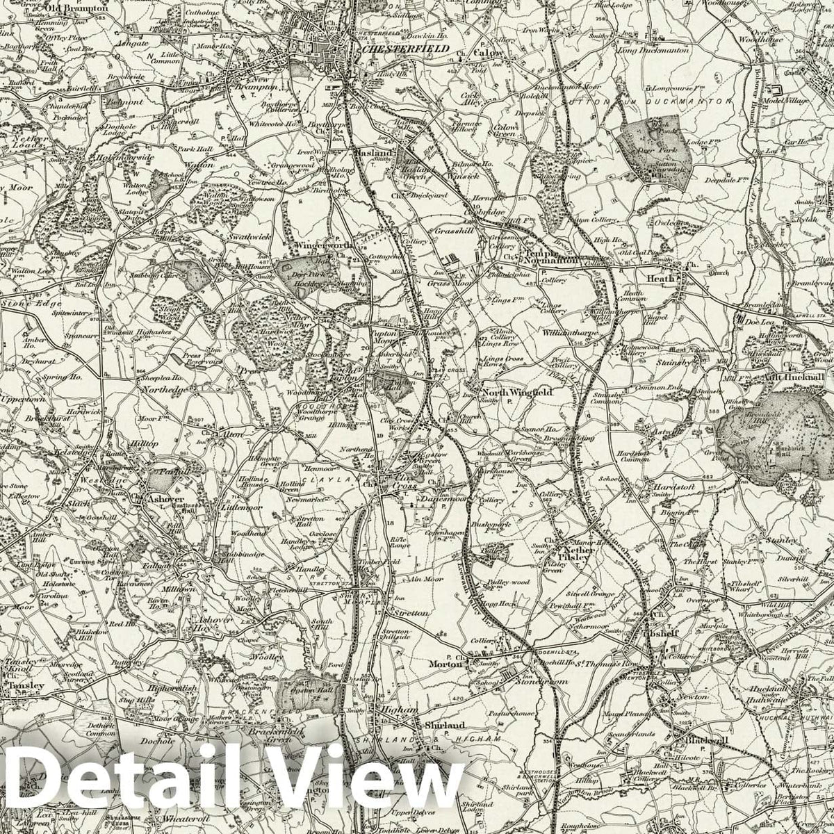 Chesterfield - Survey Map, 1897 - Ordnance Survey Historical Reproduction
