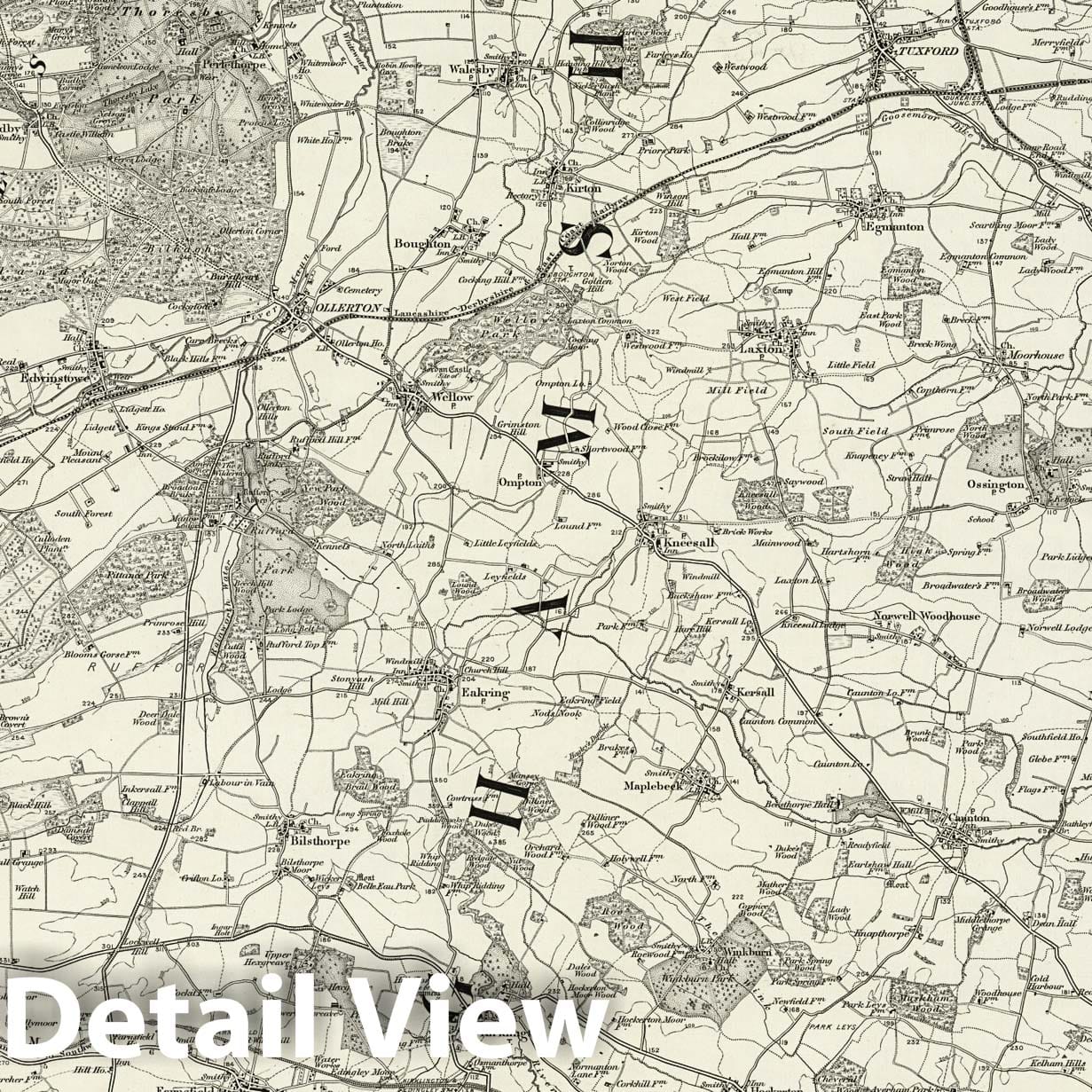 Ollerton - Survey Map, 1899 - Ordnance Survey of England