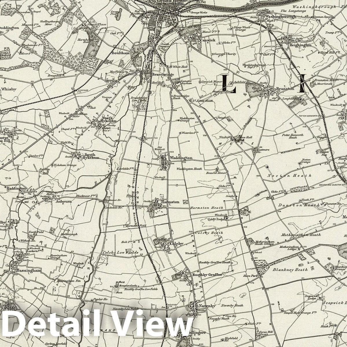 Lincoln - Survey Map, 1899 - Ordnance Survey Historical Map Print