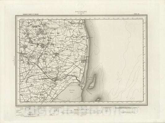 Historic Wall Map : 116 Skegness 1898 - Vintage Wall Art