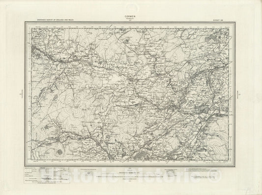 Historic Map : 120 Corwen 1898 - Vintage Wall Art