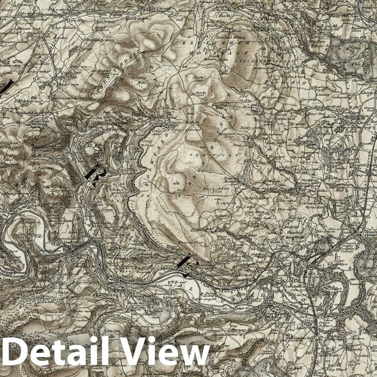 Wrexham - Survey Map, 1898 - Ordnance Survey Topographic Print