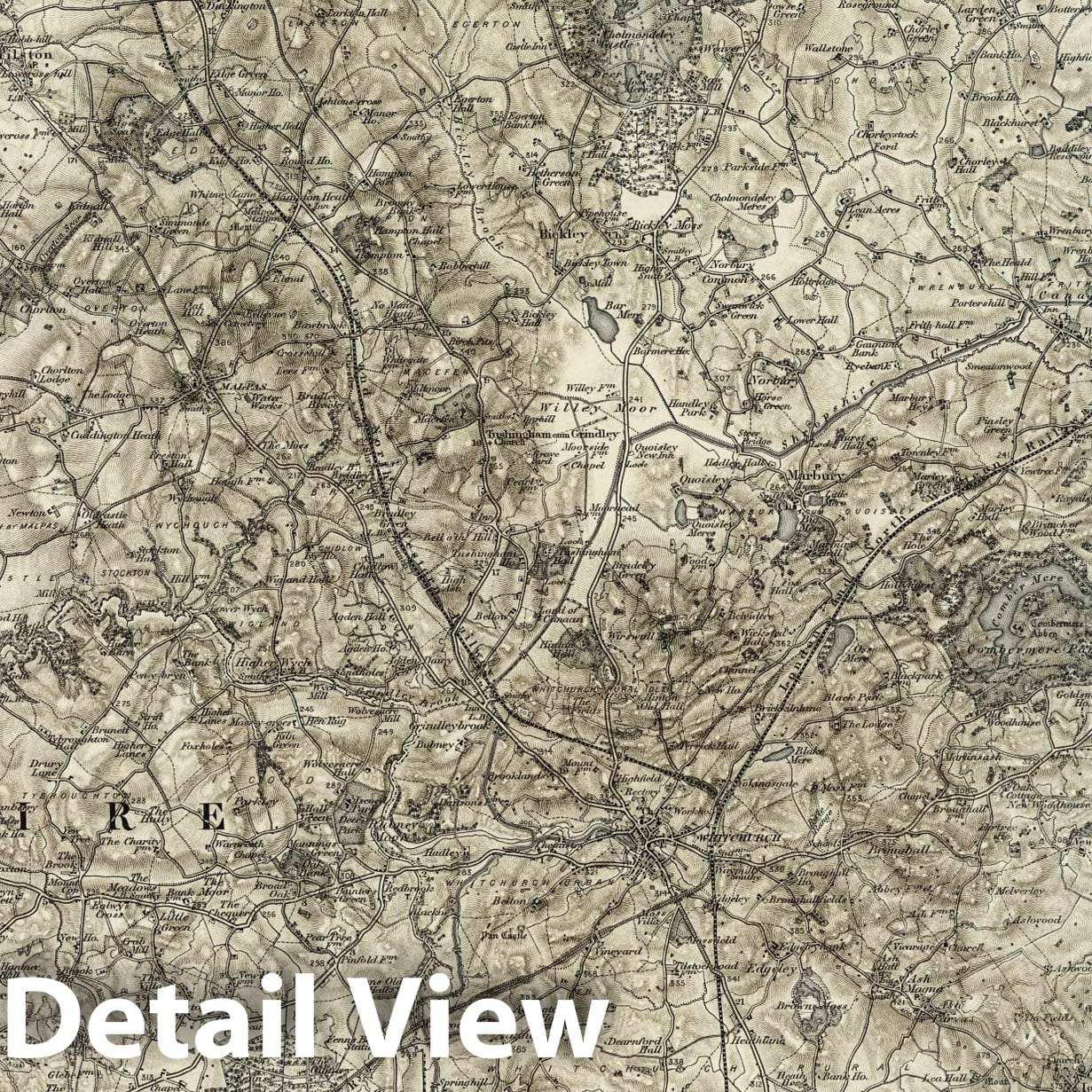 Nantwich - Survey Map, 1897 - Ordnance Survey Historical Map Print