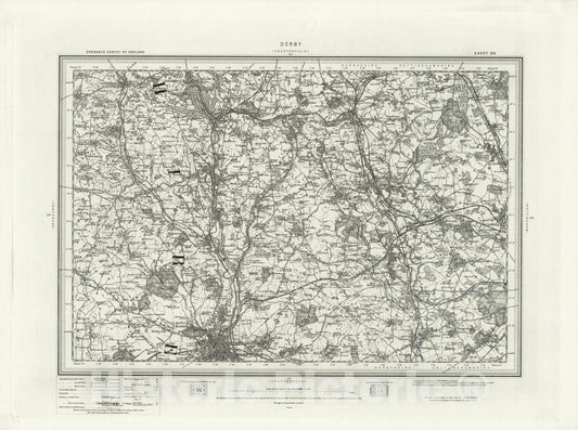 Historic Wall Map : 125 Derby 1897 - Vintage Wall Art