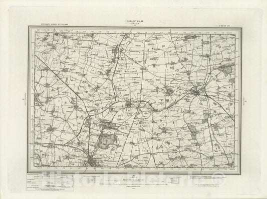 Historic Map : 127 Grantham 1899 - Vintage Wall Art
