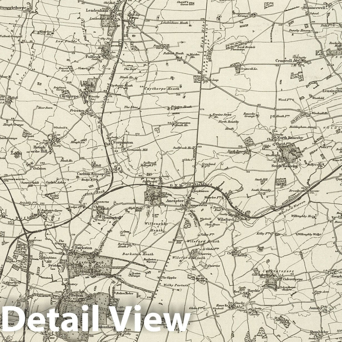 Grantham - Survey Map, 1899 - Ordnance Survey England