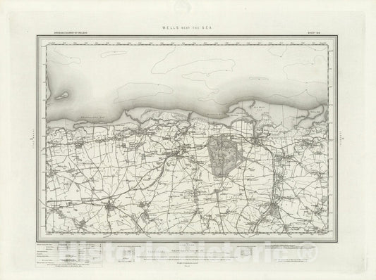 Historic Map : 130 Wells next the Sea 1899 - Vintage Wall Art