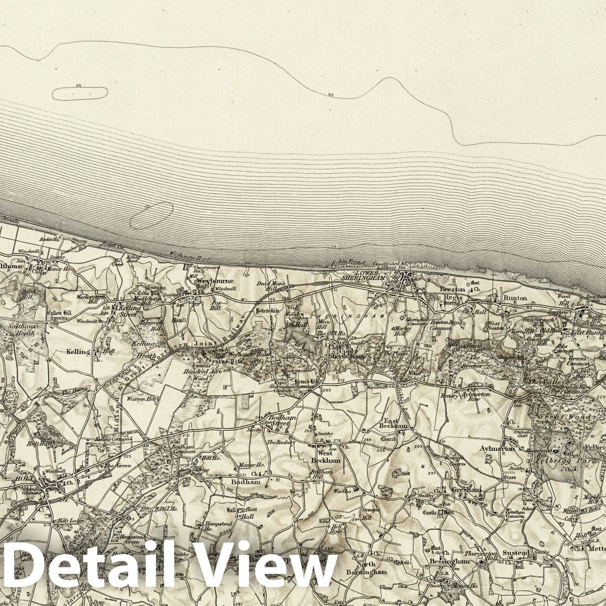 Cromer - Survey Map, 1899 - Ordnance Survey England