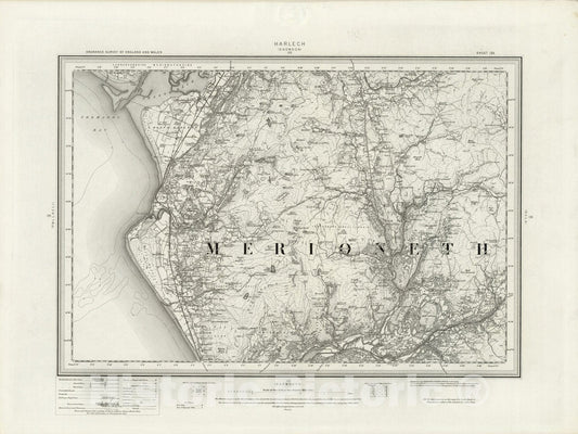 Historic Map : 135 Harlech 1899 - Vintage Wall Art