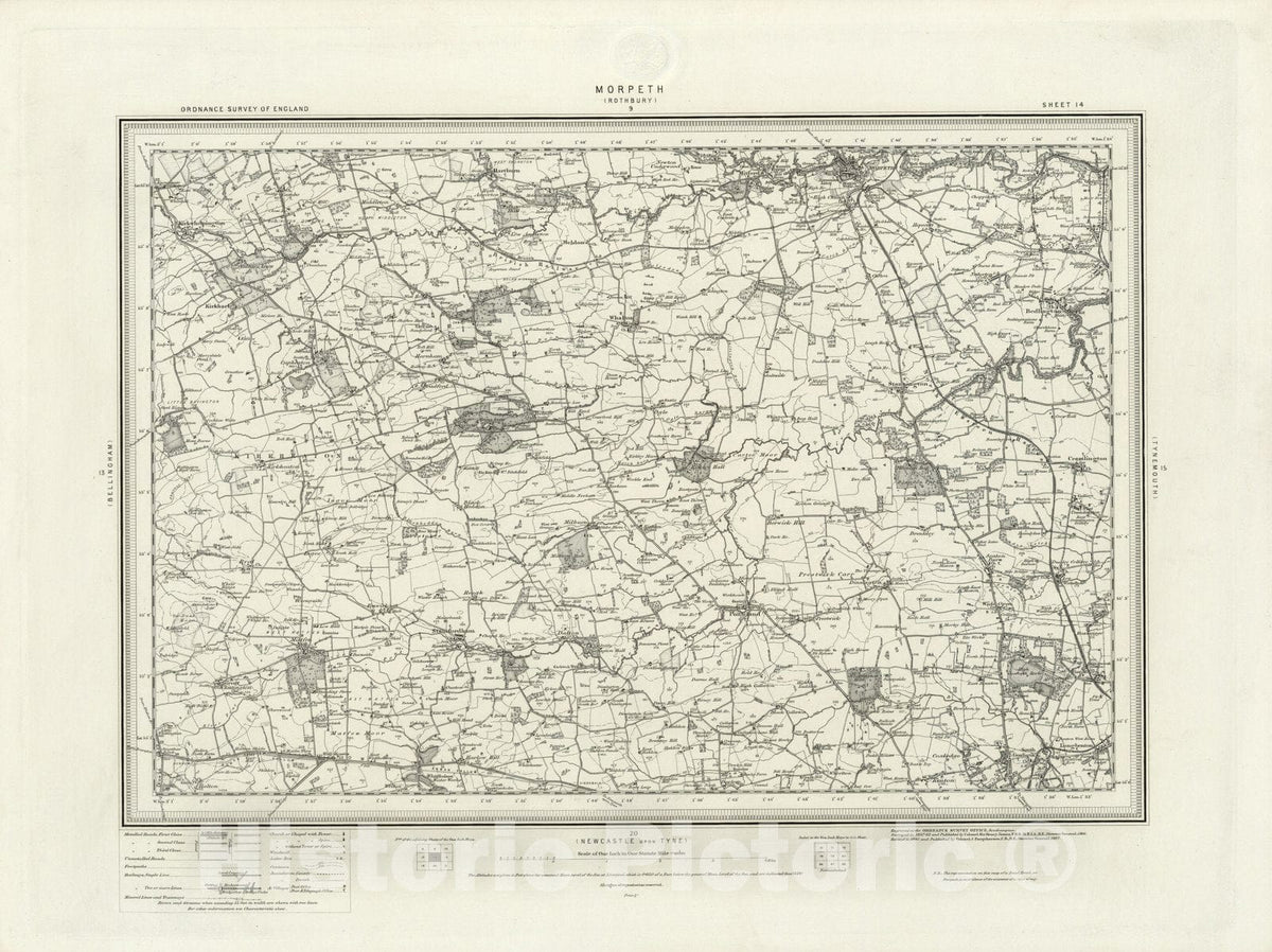 Historic Map : 14 Morpeth 1897 - Vintage Wall Art