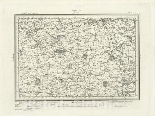 Historic Map : 14 Morpeth 1897 - Vintage Wall Art