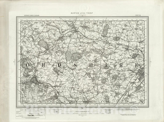 Historic Wall Map : 140 Burton upon Trent 1896 - Vintage Wall Art