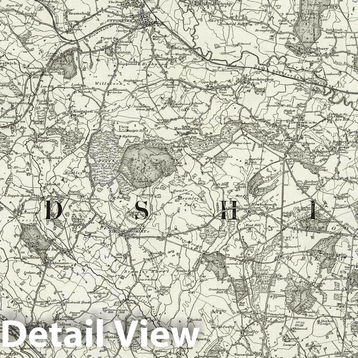 Burton upon Trent, England - Survey Map, 1896 - Historical Map Print