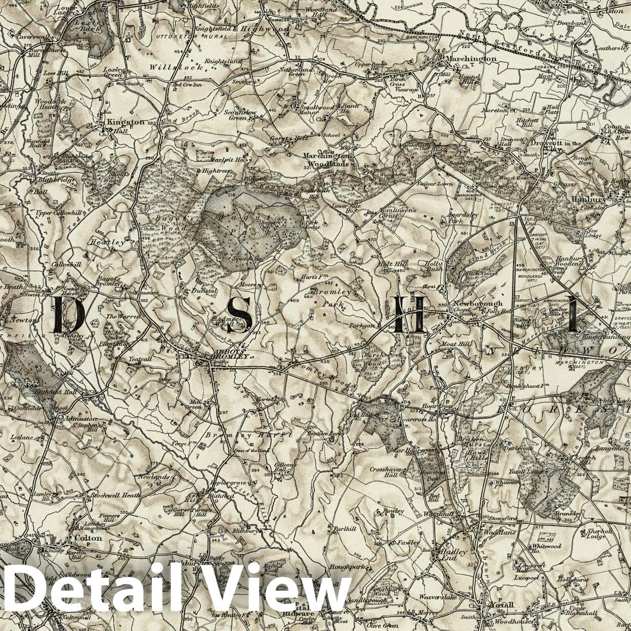Burton upon Trent - Survey Map, 1896 - Historical Map Print