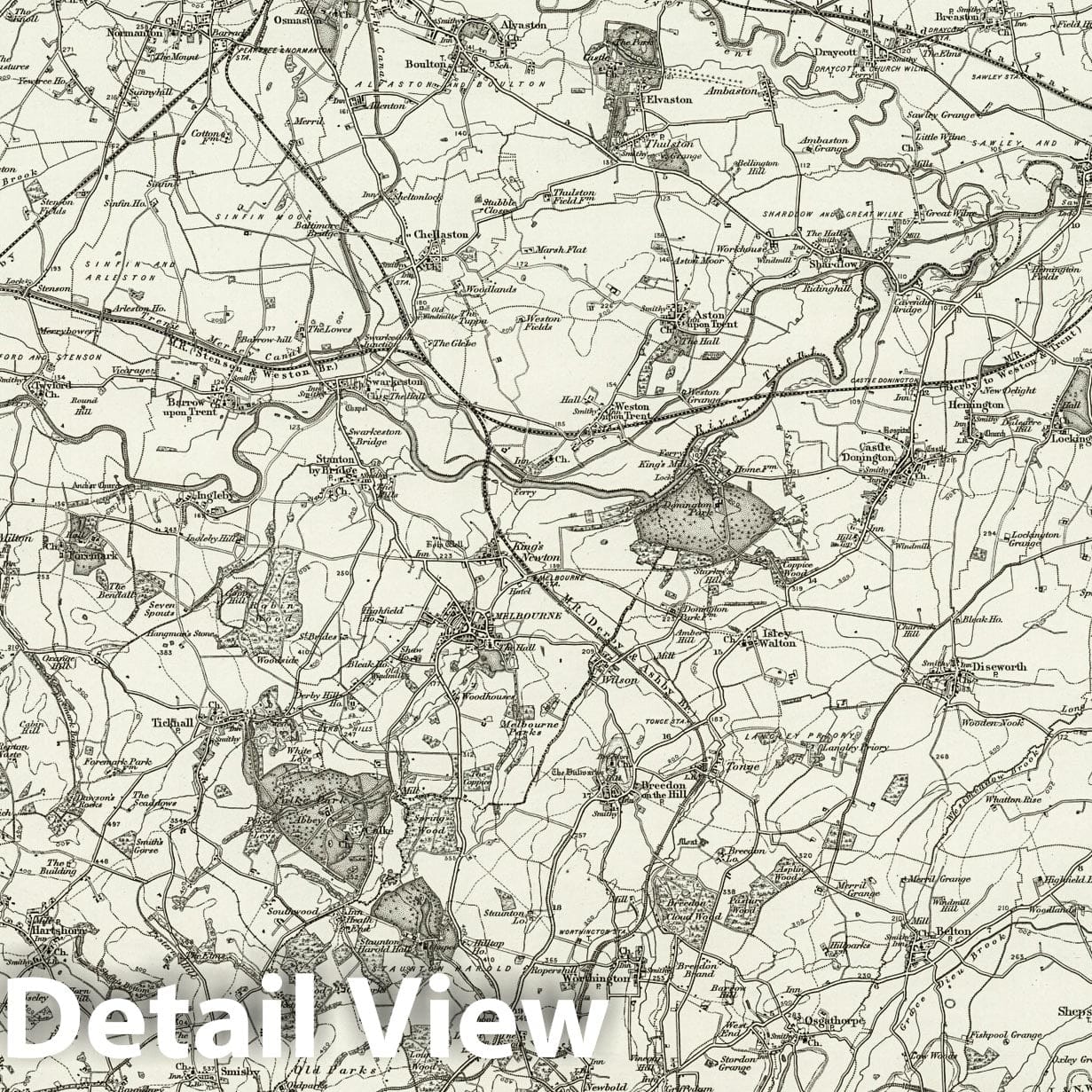 Historic Map : 141 Loughborough 1896 - Vintage Wall Art